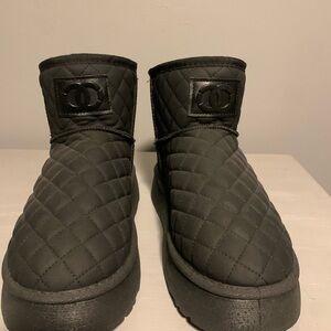 Black Quilted Ankle Boots